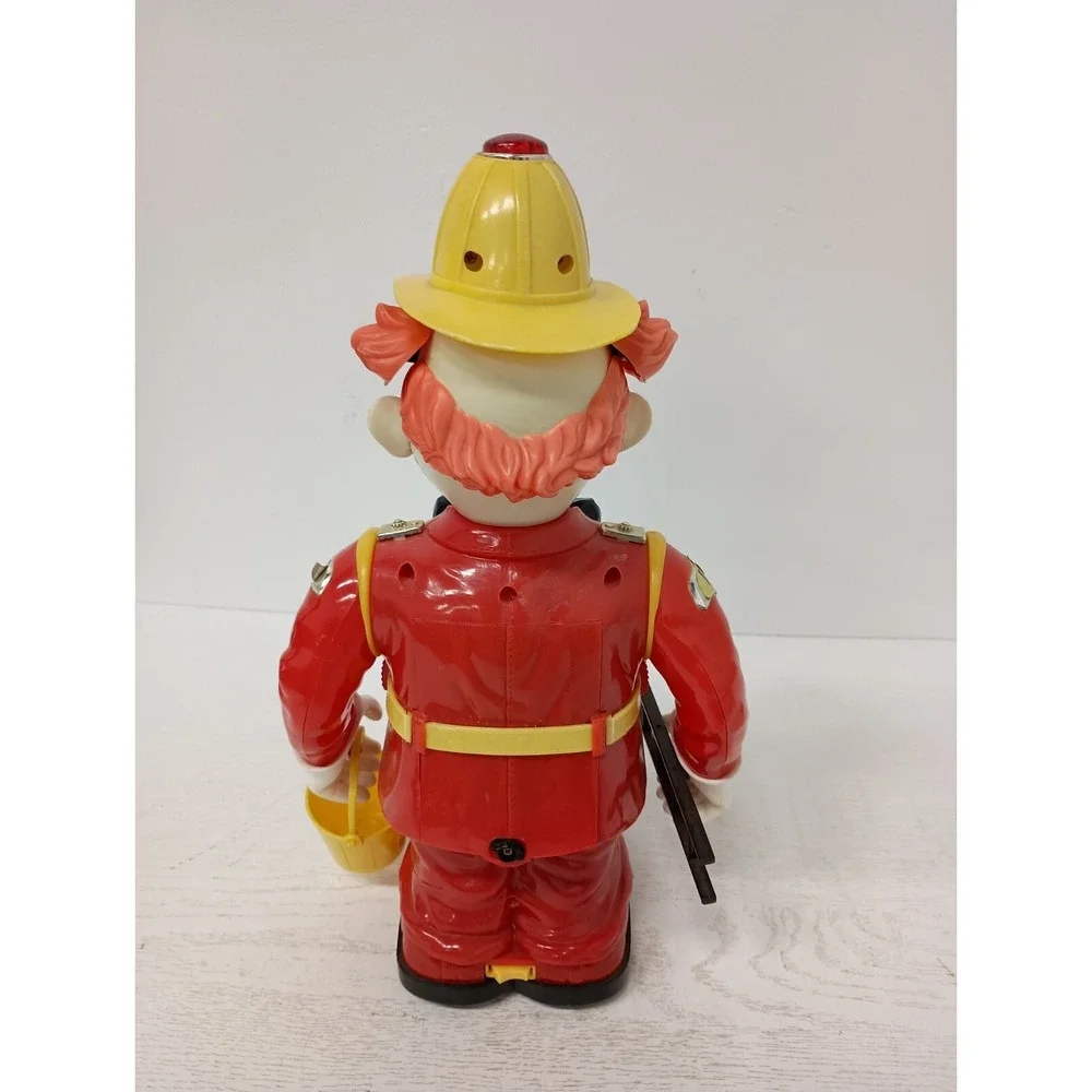 Vintage 1989 New Bright Bump'n Benny Fireman Clown Robot Toy Animated Red Yellow